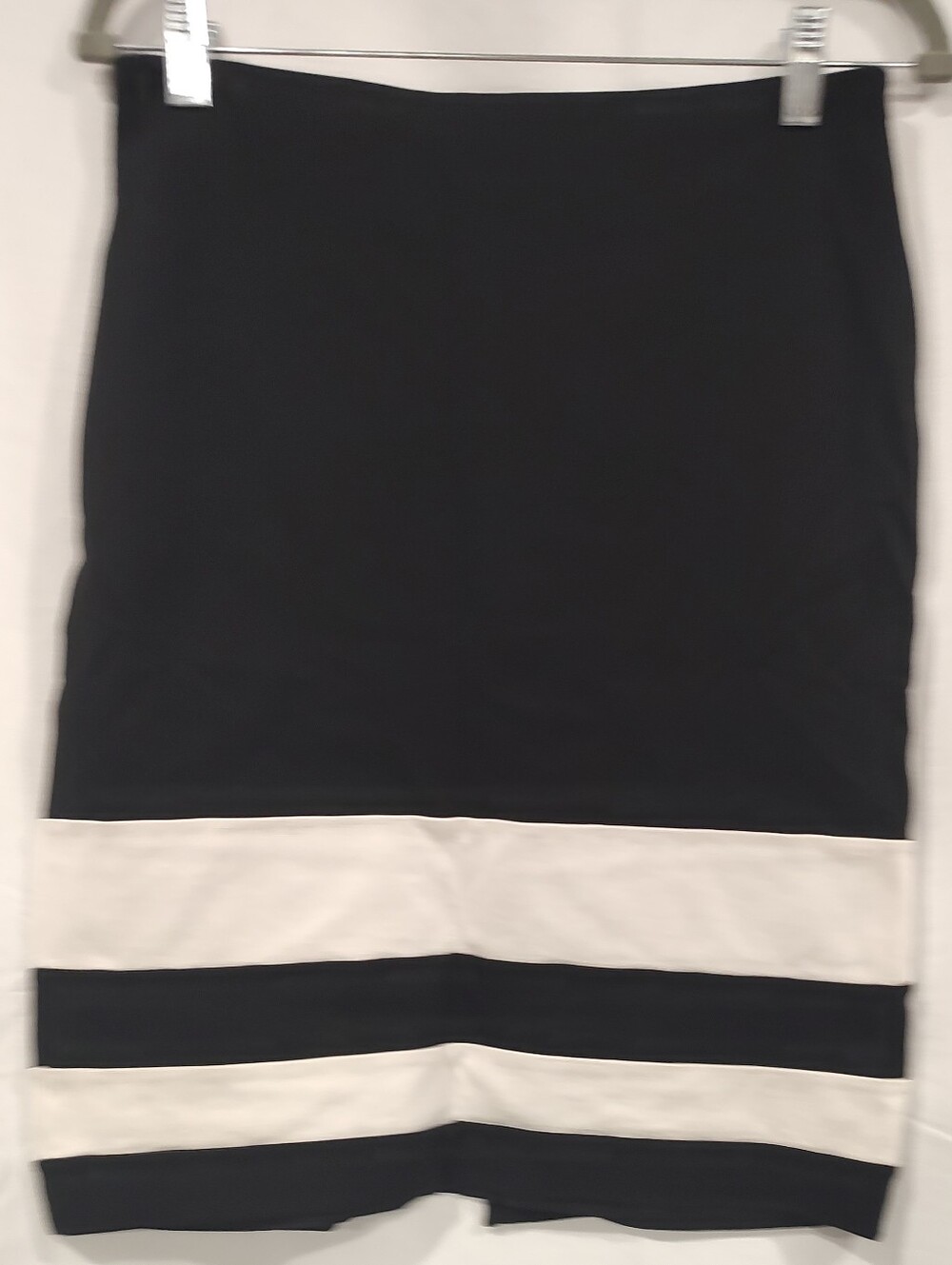 White House Black Market Black and White Stripe Pencil Skirt